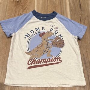 Carter's Cream and Blue Dinosaur Tee